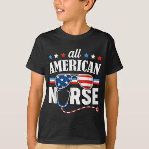 T-shirt Drapeau américain de l'infirmière 4 juillet patrio
