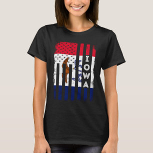 T-shirt Drapeau américain de l'Iowa Drapeau de l'Iowa