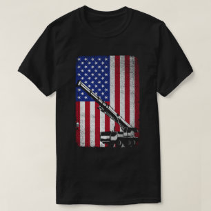 T-shirt Drapeau américain de l'opérateur de grue