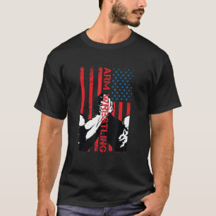 T-shirt Drapeau américain de lutte contre les bras