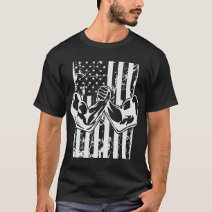 T-shirt Drapeau américain de lutte contre les bras