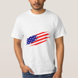 T-shirt drapeau américain de marque personnalisée