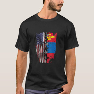 T-shirt Drapeau américain de Mongolie en croissance États-