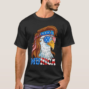 T-shirt Drapeau américain de Murica Eagle 4 juillet Mullet