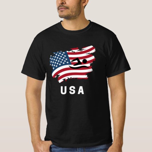 T-shirt Drapeau américain de natation (Devant)