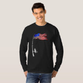 T-shirt Drapeau américain de pêche (Devant entier)