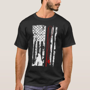 T-shirt Drapeau américain de pêche aux îles