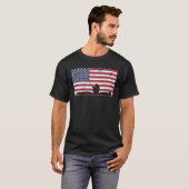 T-shirt Drapeau américain de pêche Kayak (Devant entier)