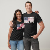 T-shirt Drapeau américain de pêche Kayak (Unisexe)