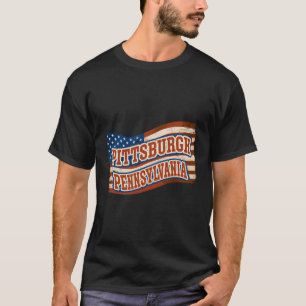 T-shirt Drapeau américain de Pittsburgh City Pennsylvanie