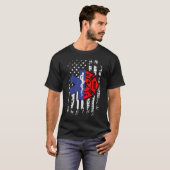 T-shirt Drapeau américain de pompier EMT (Devant entier)
