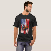 T-shirt Drapeau américain de poulet Patriotic Pet 4 juille (Devant entier)