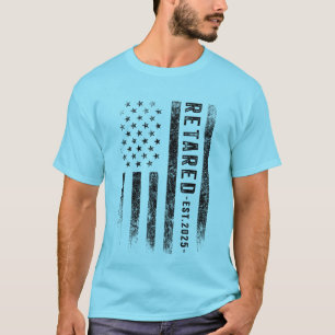 T-shirt Drapeau américain de retraite vintage 2025