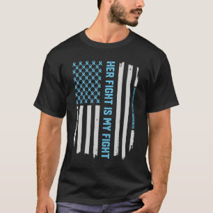 T-shirt Drapeau américain de ruban de conscience de cance