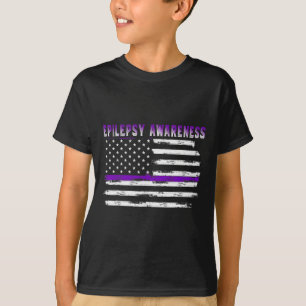 T-shirt Drapeau américain de sensibilisation à l'épilepsie