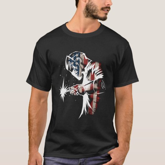 T-shirt Drapeau américain de souder Usa Patriotic Welder (Devant)