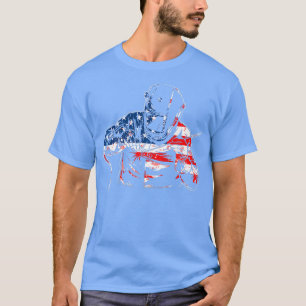 T-shirt Drapeau américain de soudure pour hommes en détres
