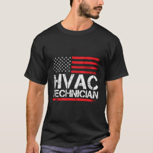 T-shirt Drapeau Américain De Technicien Hvac