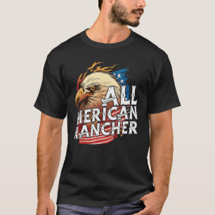 T-shirt Drapeau américain de tous les Rancher 4 juillet Jo
