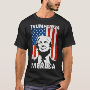 T-shirt Drapeau américain de Trump 2024 4 juillet Merica