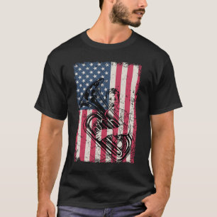 T-shirt Drapeau américain de tuba de fanfare patriote de