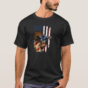 T-shirt Drapeau américain de vache Heifer Us 4 juillet Bat