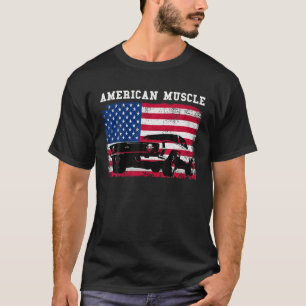 T-shirt Drapeau américain de voiture musculaire