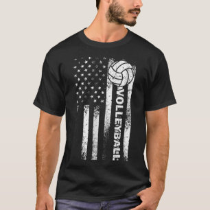 T-shirt Drapeau américain de volleyball Fun États-Unis Pat