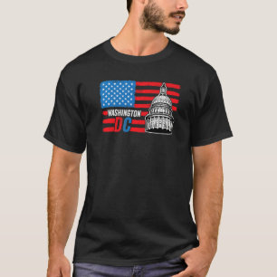 T-shirt Drapeau américain de Washington Dc Capitol Hill