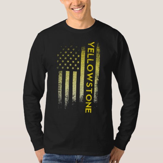 T-shirt Drapeau américain de Yellowstone (Devant)
