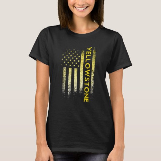 T-shirt Drapeau américain de Yellowstone (Devant)