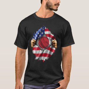 T-shirt Drapeau Américain Déchiré Caché 37e Brigade d'Infa