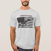 T-shirt Drapeau américain déchiré Je ne respecterai pas la (Devant)