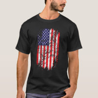 Drapeau américain déchiré T chemise Drapeau améric