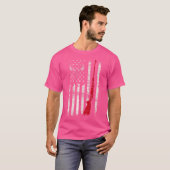 T-shirt Drapeau américain Deer Hunter Skull Rifle (Devant entier)