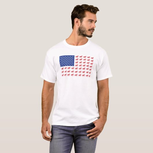 T-shirt Drapeau américain des chevaux patriotiques (Devant entier)