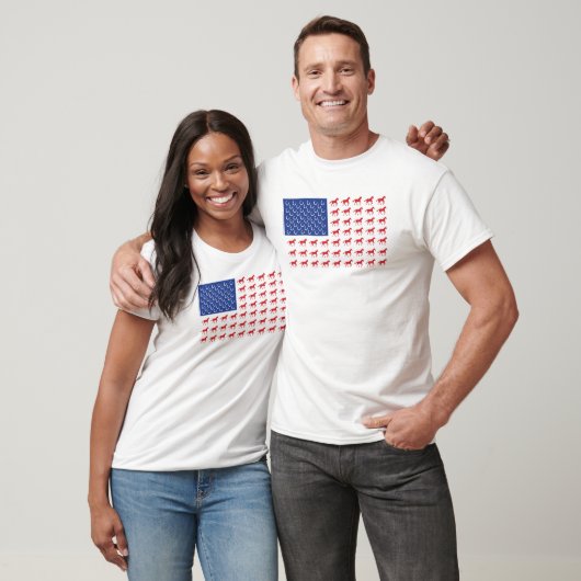 T-shirt Drapeau américain des chevaux patriotiques (Unisexe)