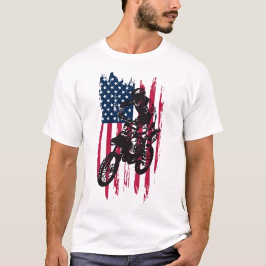 T-shirt Drapeau américain des Etats-Unis de saleté de (Devant)
