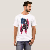 T-shirt Drapeau américain des Etats-Unis de saleté de (Devant entier)