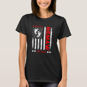 T-shirt Drapeau Américain Des Femmes Promu À Mémaw 2024 Mo
