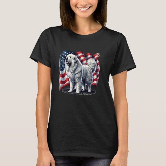 T-shirt Drapeau américain des Pyrénées (Devant)