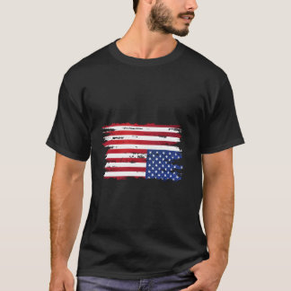 T-shirt drapeau américain détresse à l'envers patriotique 