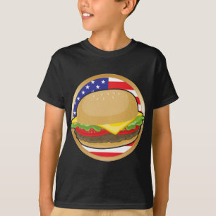 T-shirt Drapeau américain d'hamburger