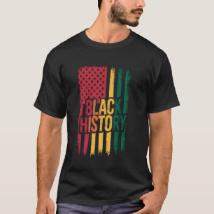 T-shirt Drapeau américain d'histoire noire Patriote afro-a