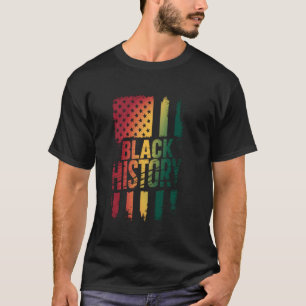 T-shirt Drapeau américain d'histoire noire Patriote afro-a