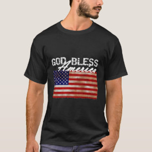 T-shirt Drapeau américain Dieu béni Amérique