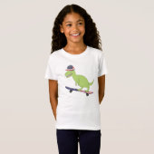 T-Shirt Drapeau américain Dinosaure Skate (Devant entier)
