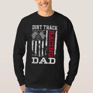 T-shirt Drapeau américain Dirt Track Racing Papa Race Drap