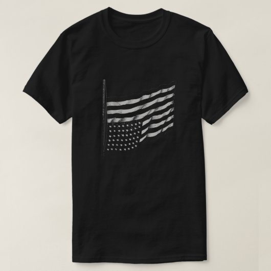 T-shirt Drapeau Américain Distress Vers Le Bas États-Unis (Design devant)