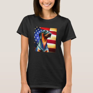 T-shirt Drapeau américain Doberman Chien race Patriotic Pe